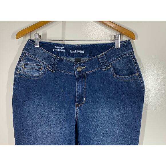 Lane Bryant Simply Straight Dark Blue Jeans Size 14 Petite - Picture 2 of 7